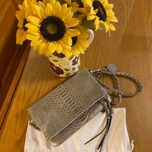 Michael Kors Silver Snake Print Crossbody Bag